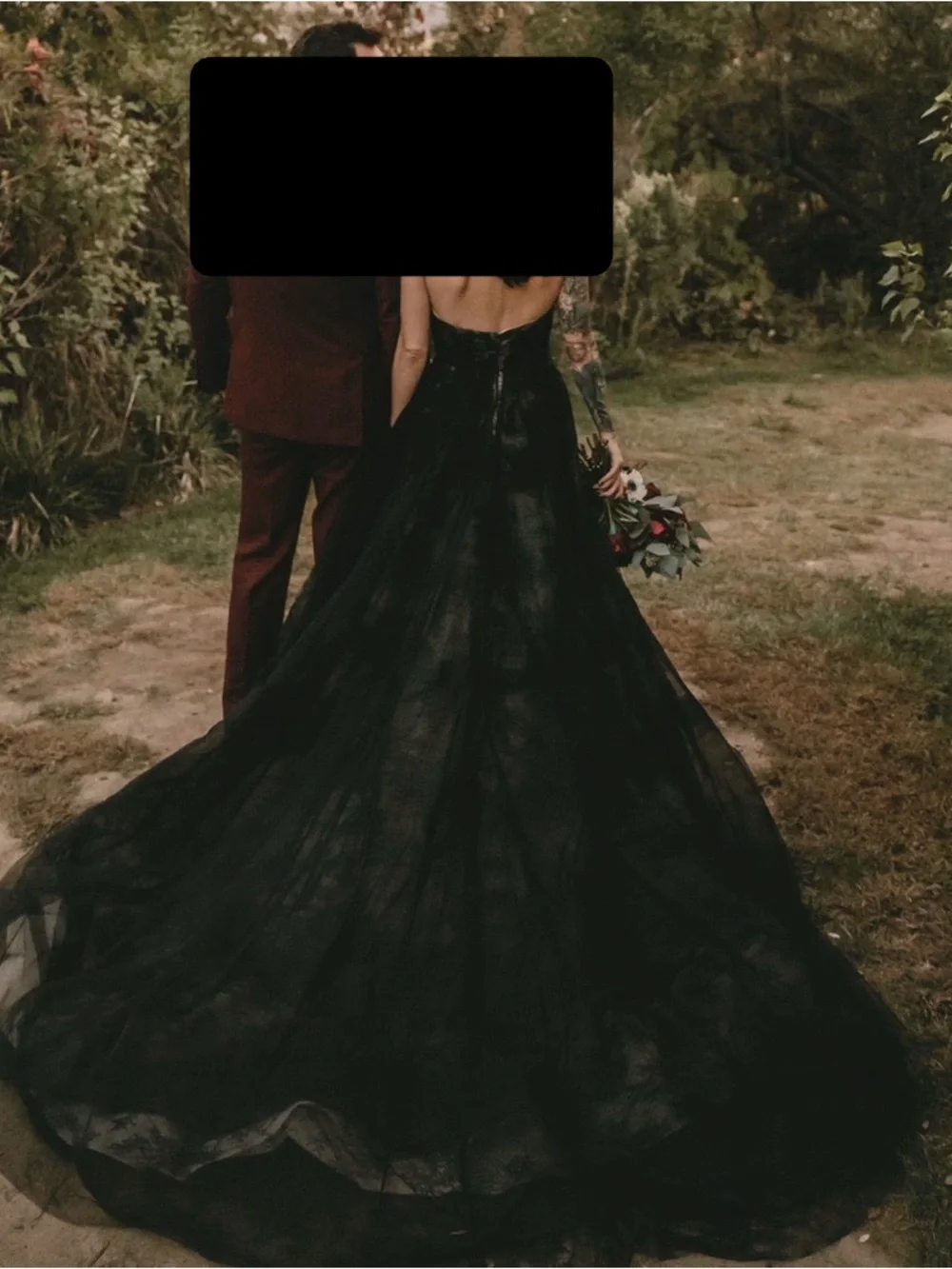 Vera Wang Black Strapless Tulle Ball Gown - Picture 6 of 13